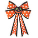 25" Halloween Polkadot Bow Wall Decor With Cat -Orange/Black (Pack of 6) - AFZ467-OR/BK