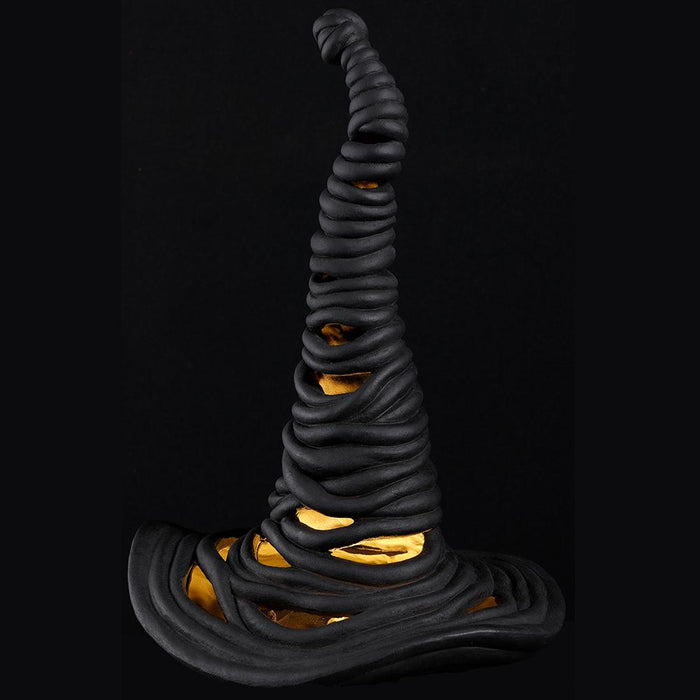 17" Battery Operated Halloween Witch's Hat With Light -Black - AFZ512-BK