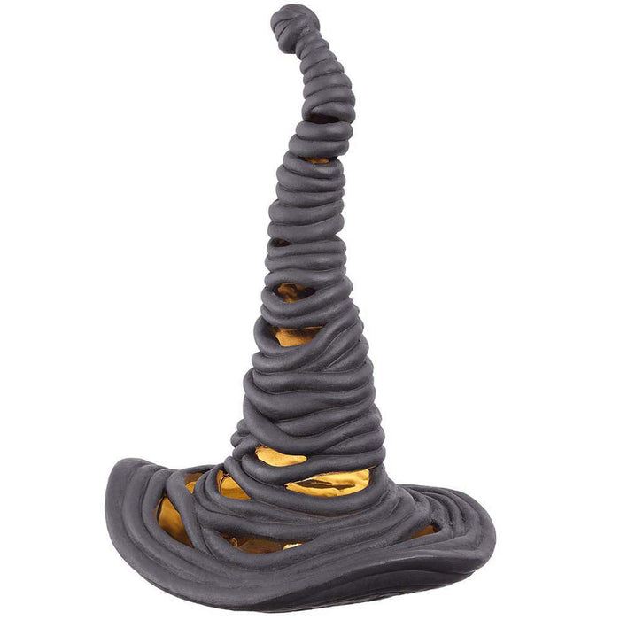 17" Battery Operated Halloween Witch's Hat With Light -Black - AFZ512-BK