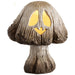14" Battery Operated Halloween Jack-O-Lantern Mushroom With Light -Brown/Whitewashed - AFZ513-BR/WW