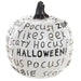 6.75"Hx6"W Haunted Halloween Pumpkin -White/Black (Pack of 4) - AFZ553-WH/BK