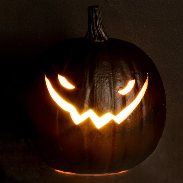 7"Hx6.2"W Battery Operated Halloween Jack-O-Lantern Pumpkin With Light -Black (pack of 4) - AFZ556-BK
