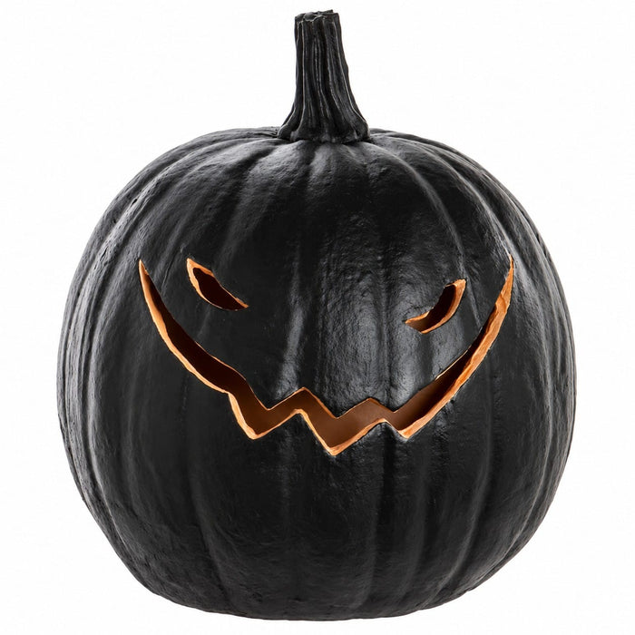 7"Hx6.2"W Battery Operated Halloween Jack-O-Lantern Pumpkin With Light -Black (Pack of 4) - AFZ556-BK