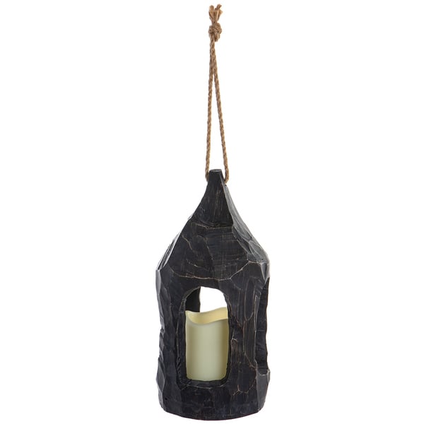 10.25" Battery Operated Halloween Lantern With LED-Light -Black (Pack of 4) - AFZ558-BK