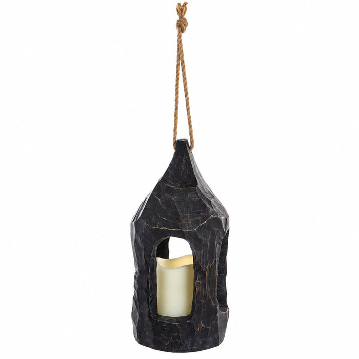 10.25" Battery Operated Halloween Lantern With LED-Light -Black (Pack of 4) - AFZ558-BK