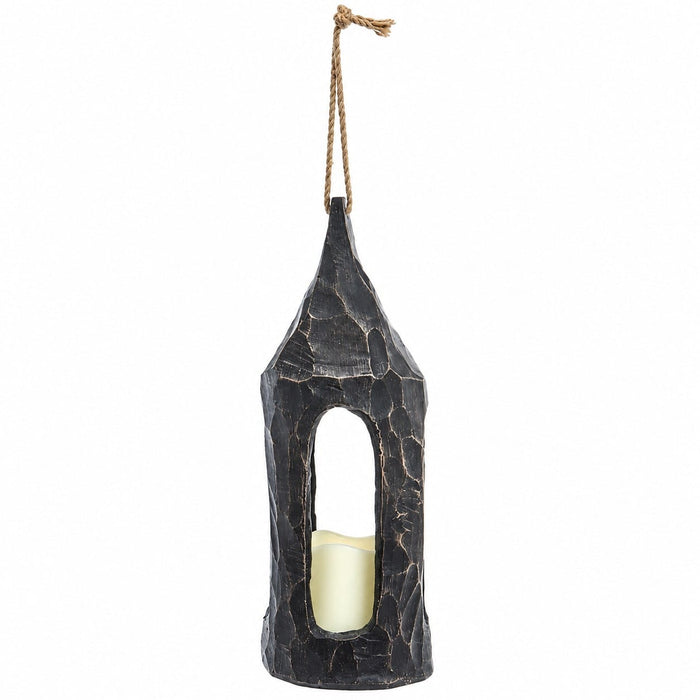 14.5" Battery Operated Halloween Lantern With LED-Light -Black (Pack of 2) - AFZ559-BK