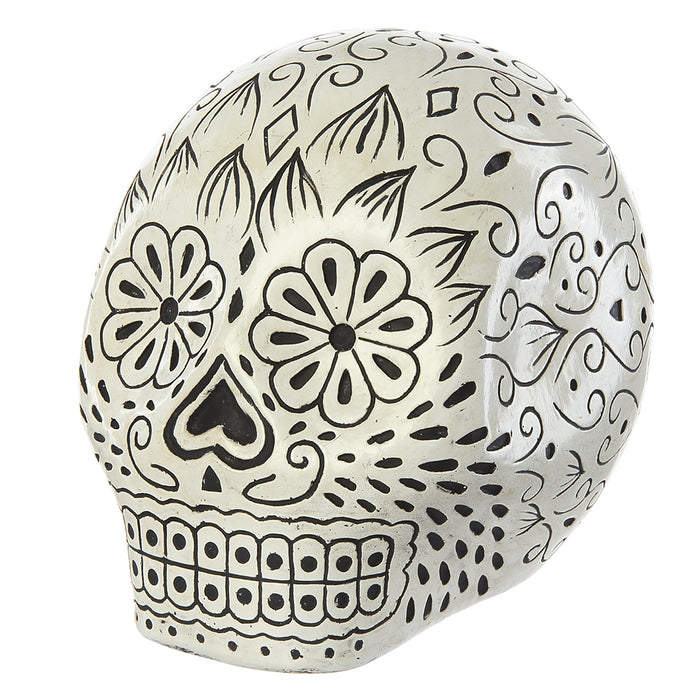 5.7" Halloween Skull -White/Black (Pack of 2) - AFZ633-WH/BK