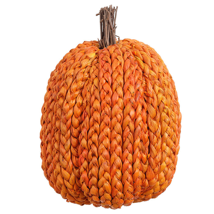 9.5"Hx6.5"W Corn Husk Artificial Pumpkin -Orange (Pack of 4) - AFZ738-OR