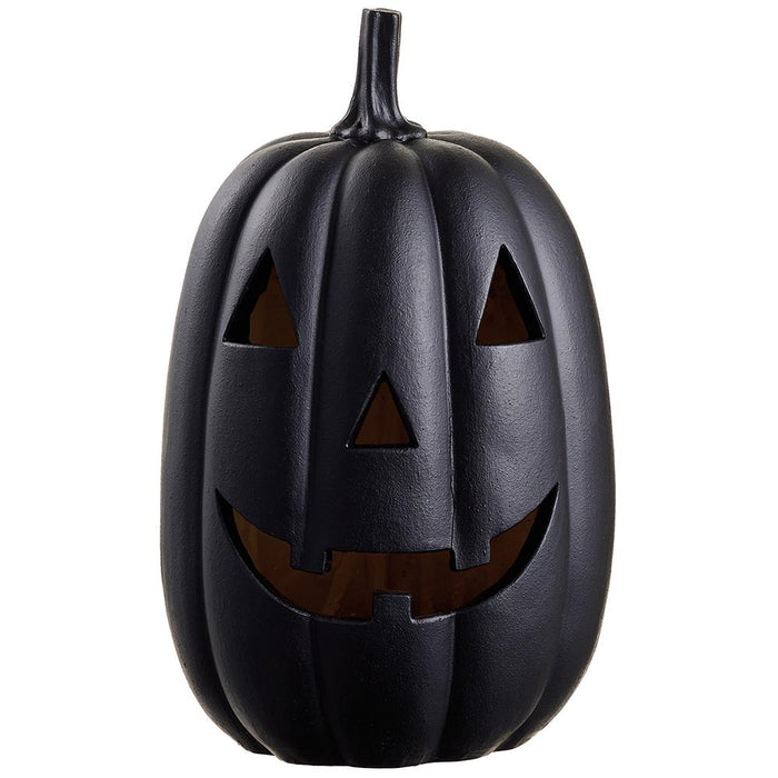 11" Battery Operated Halloween Jack-O-Lantern Pumpkin -Black (Pack of 4) - AFZ779-BK