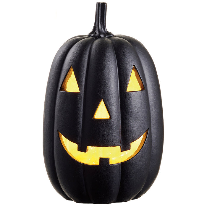 11" Battery Operated Halloween Jack-O-Lantern Pumpkin -Black (Pack of 4) - AFZ779-BK