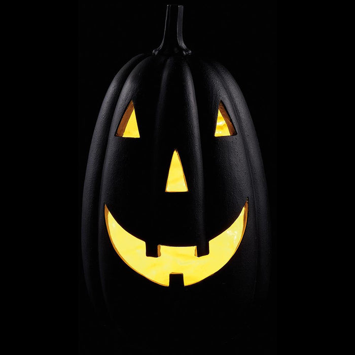 14" Battery Operated Halloween Jack-O-Lantern Pumpkin -Black (Pack of 2) - AFZ780-BK