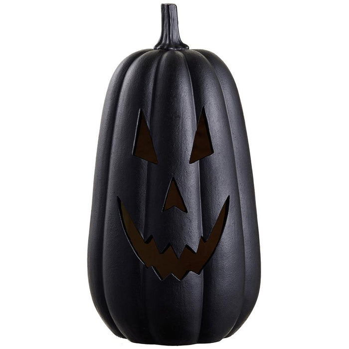 17" Battery Operated Halloween Jack-O-Lantern Pumpkin -Black (Pack of 2) - AFZ781-BK