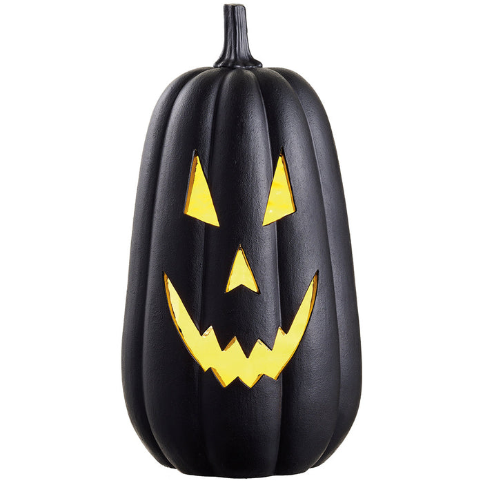 17" Battery Operated Halloween Jack-O-Lantern Pumpkin -Black (Pack of 2) - AFZ781-BK