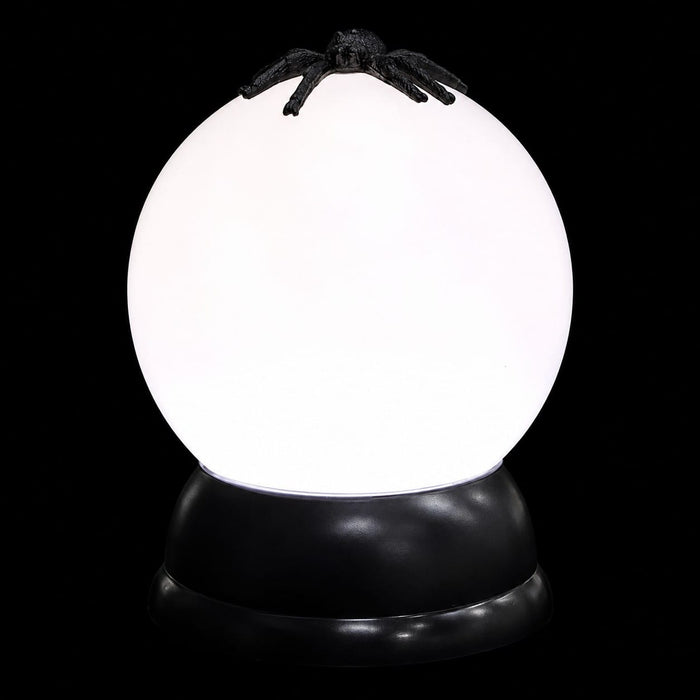 6" Battery Operated Halloween Spider Globe With Light -White/Black (Pack of 6) - AFZ871-WH/BK