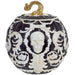 8" Artificial Halloween Skull Pumpkin -Black/White (Pack of 2) - AFZ972-BK/WH