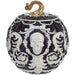 11" Artificial Halloween Skull Pumpkin -Black/White (Pack of 2) - AFZ973-BK/WH