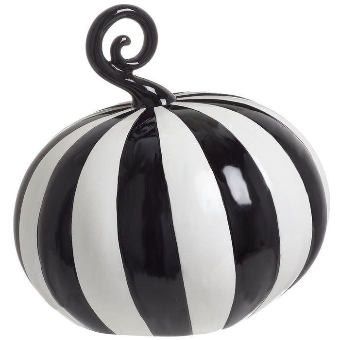 9" Artificial Halloween Pumpkin -Black/White - AFZ979-BK/WH