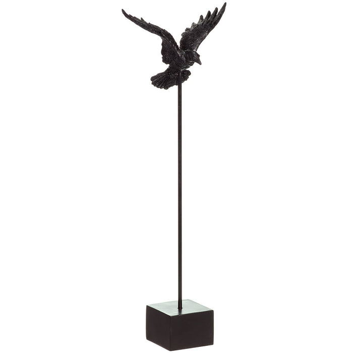 18.6" Artificial Halloween Tabletop Crow -Black - AFZ988-BK