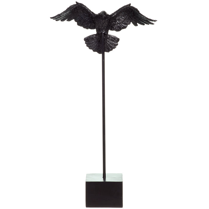 21.6" Artificial Halloween Tabletop Crow -Black - AFZ989-BK