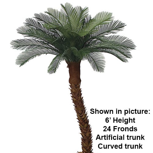 outdoor faux palm plants 10' Custom-Made Outdoor UV-Proof Artificial Sago Cycas Palm Tree -24 Fronds -Green