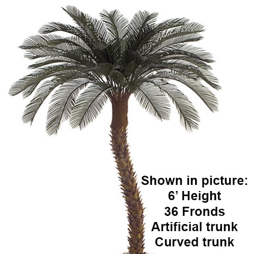 4' CUSTOM MADE UV-Proof Outdoor Large Artificial Sago Cycas Palm Tree -36 Fronds -Green - AP-82504