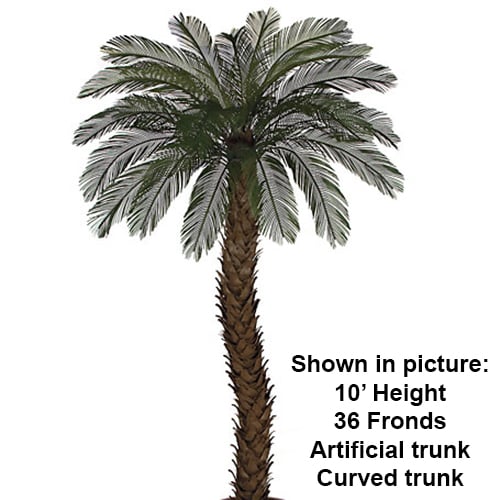 10' CUSTOM MADE UV-Proof Outdoor Large Artificial Sago Cycas Palm Tree -36 Fronds -Green - AP-82510