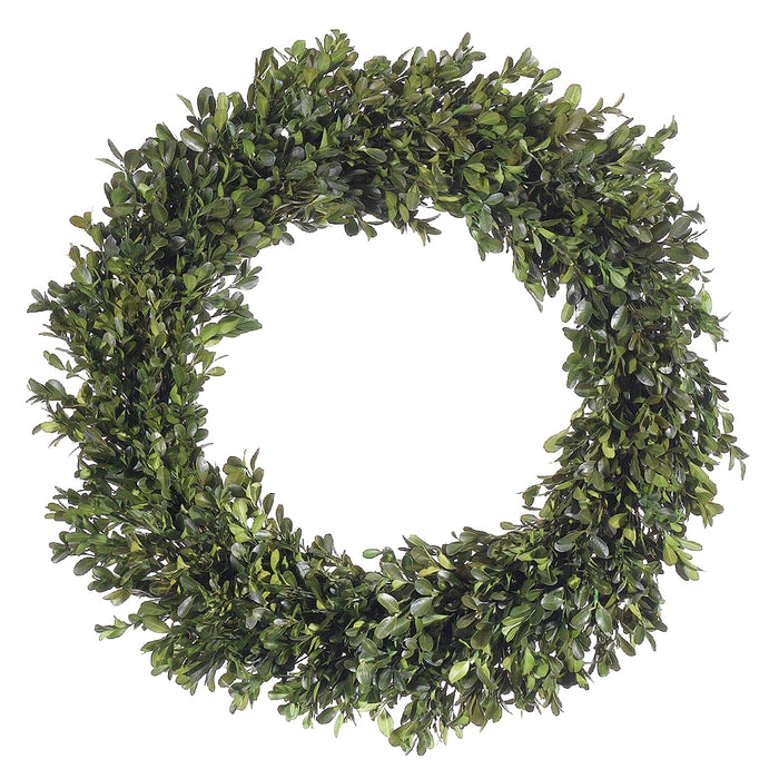 22" Preserved Boxwood Hanging Wreath -Green (pack of 2) - APS422-GR