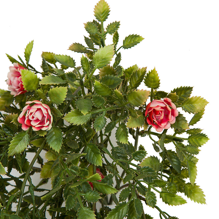 37" IFR Hanging Artificial Plastic Mini Rose Flower Bush -Pink (pack of 6) - AR191320
