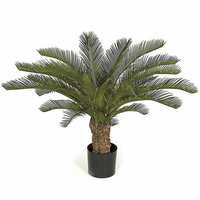 30" UV-Resistant Outdoor Artificial Cycas Palm Plant w/Pot -Green - AUV102060
