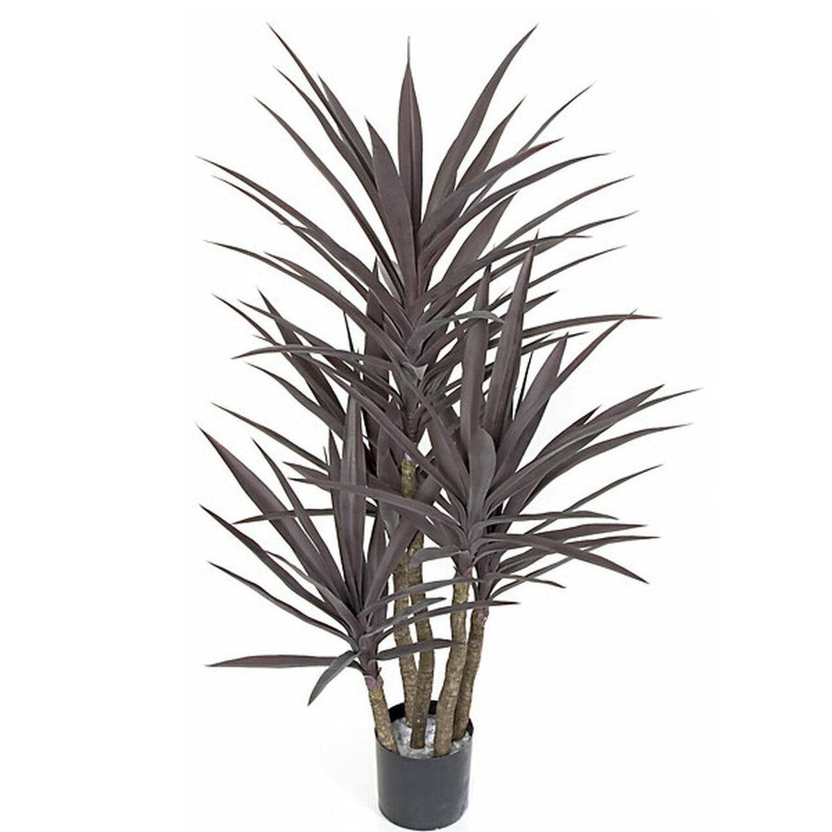 4'5" UVResistant Outdoor Artificial Yucca Tree w/Pot Burgundy — Silks