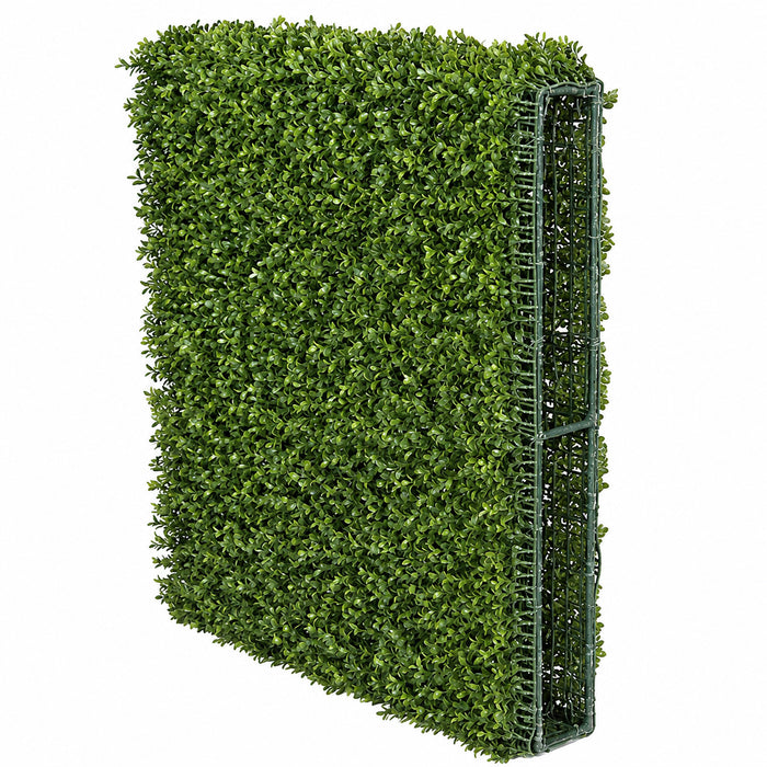 32"Hx37"Wx8"D Outdoor UV-Resistant Artificial Boxwood Topiary Hedge -2 Tone Green - AUV102140