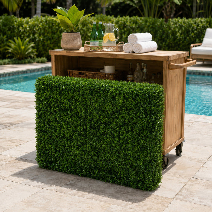 32"Hx37"Wx8"D Outdoor UV-Resistant Artificial Boxwood Topiary Hedge -2 Tone Green - AUV102140