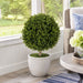24" Outdoor UV-Resistant Artificial Boxwood Ball-Shaped Topiary w/Pot -Green - AUV102610