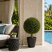 24" Outdoor UV-Resistant Artificial Boxwood Ball-Shaped Topiary w/Pot -Green - AUV102610