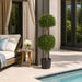 4' Outdoor UV-Resistant Artificial Boxwood Double Ball-Shaped Topiary w/Pot -Green - AUV102770