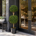 4' Outdoor UV-Resistant Artificial Boxwood Double Ball-Shaped Topiary w/Pot -Green - AUV102770