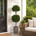 4' Outdoor UV-Resistant Artificial Boxwood Double Ball-Shaped Topiary w/Pot -Green - AUV102770