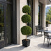 6'6" Outdoor UV-Resistant Artificial Boxwood Triple Ball-Shaped Topiary w/Pot -Green - AUV102780
