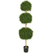 6'6" Outdoor UV-Resistant Artificial Boxwood Triple Ball-Shaped Topiary w/Pot -Green - AUV102780