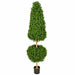6' Outdoor UV-Resistant Artificial Boxwood Ball & Cone-Shaped Topiary w/Pot -2 Tone Green - AUV102790