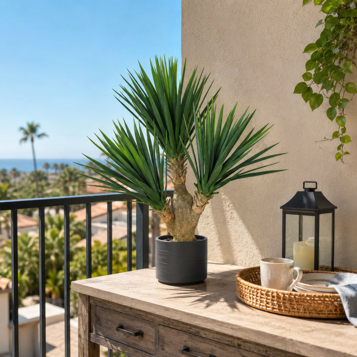 2'4" Outdoor UV-Resistant Artificial Baby Yucca Tree w/Pot -Green - AUV110040