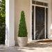 4'4" Outdoor UV-Resistant Artificial Boxwood Pyramid-Shaped Topiary -Green - AUV111390