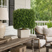 25" Outdoor UV-Resistant Artificial Boxwood Square-Shaped Topiary Tree w/Pot -Green - AUV116110