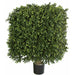 25" UV-Resistant Outdoor Artificial Boxwood Square-Shaped Topiary Tree w/Pot -Green - SALE - SAFR-AUV116110