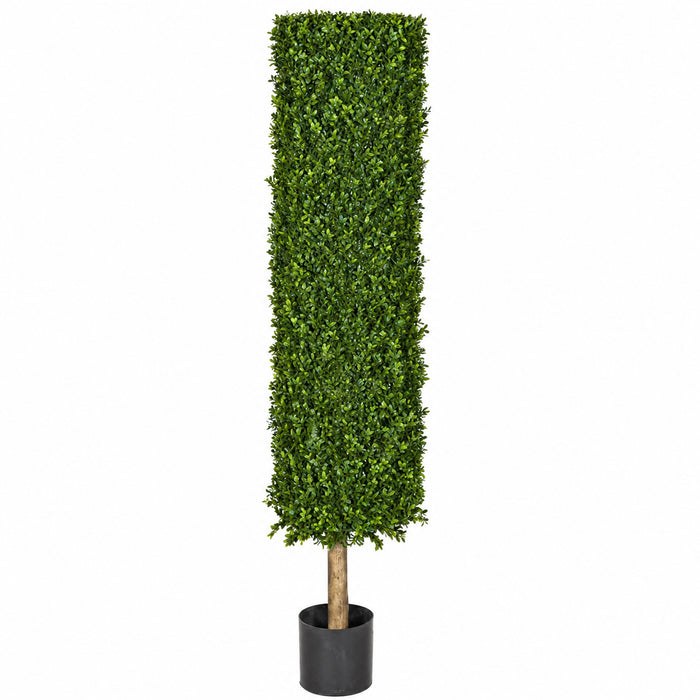 4'6" Outdoor UV-Resistant Artificial Boxwood Round-Shaped Topiary Tree w/Pot -Green - AUV122350