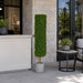 4'6" Outdoor UV-Resistant Artificial Boxwood Round-Shaped Topiary Tree w/Pot -Green - AUV122350