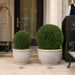24" Outdoor UV-Resistant Artificial Cedar Ball-Shaped Topiary With Pole -Green - AUV123130