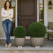 24" Outdoor UV-Resistant Artificial Cedar Ball-Shaped Topiary With Pole -Green - AUV123130