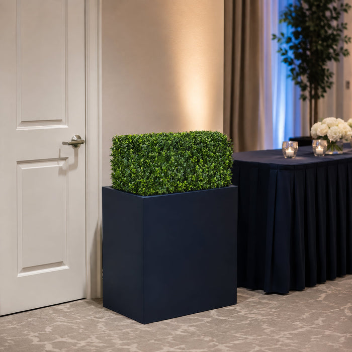 12"Hx24"Wx12"D Outdoor UV-Resistant Artificial Boxwood Topiary Hedge -2 Tone Green - AUV133000