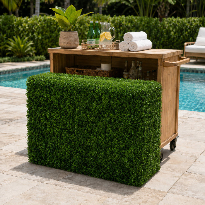 30"Hx36"Wx12"D Outdoor UV-Resistant Artificial Boxwood Topiary Hedge -2 Tone Green - AUV133005
